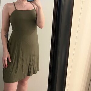 Forever 21 Olive Green Spaghetti Strap Mini Dress